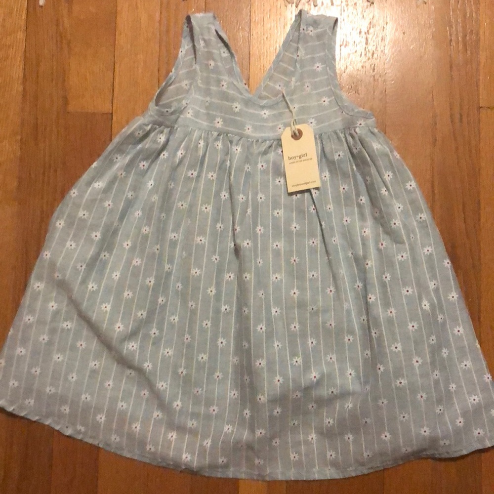 Boy + girl Frankie dress, blue daisy, 6y